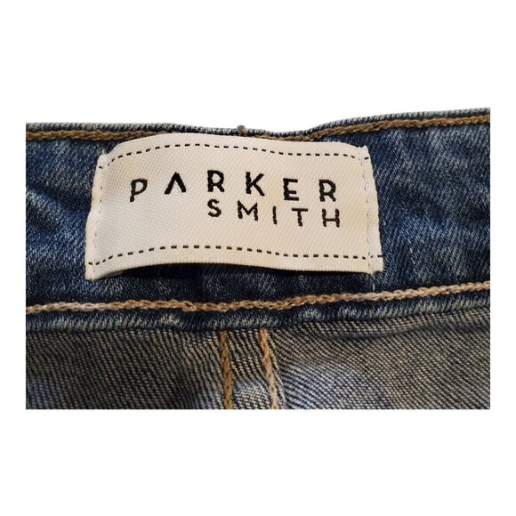 PARKER SMITH SZ 6/28 Straight Leg Stretch Distressed 5 Pocket Blue Jeans USA - Picture 7 of 13